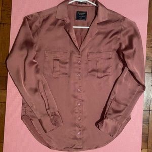 A&F Boyfriend fit Silk Longsleeve Blouse